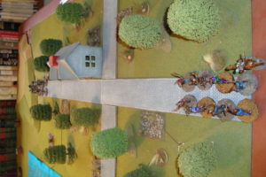 Unaware Of What Lies Ahead, Both Forces Advance Towards The Crossroads.  Blue in Foreground (South)